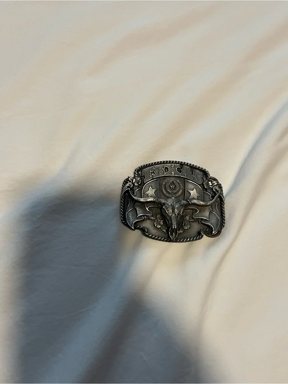 Disney Silver Western Longhorn Belt Buckle